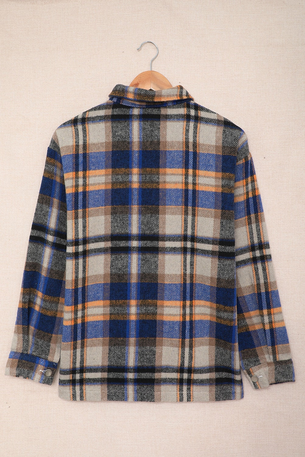 Multicolor Plaid Casual Button Up Flannel Shacket *