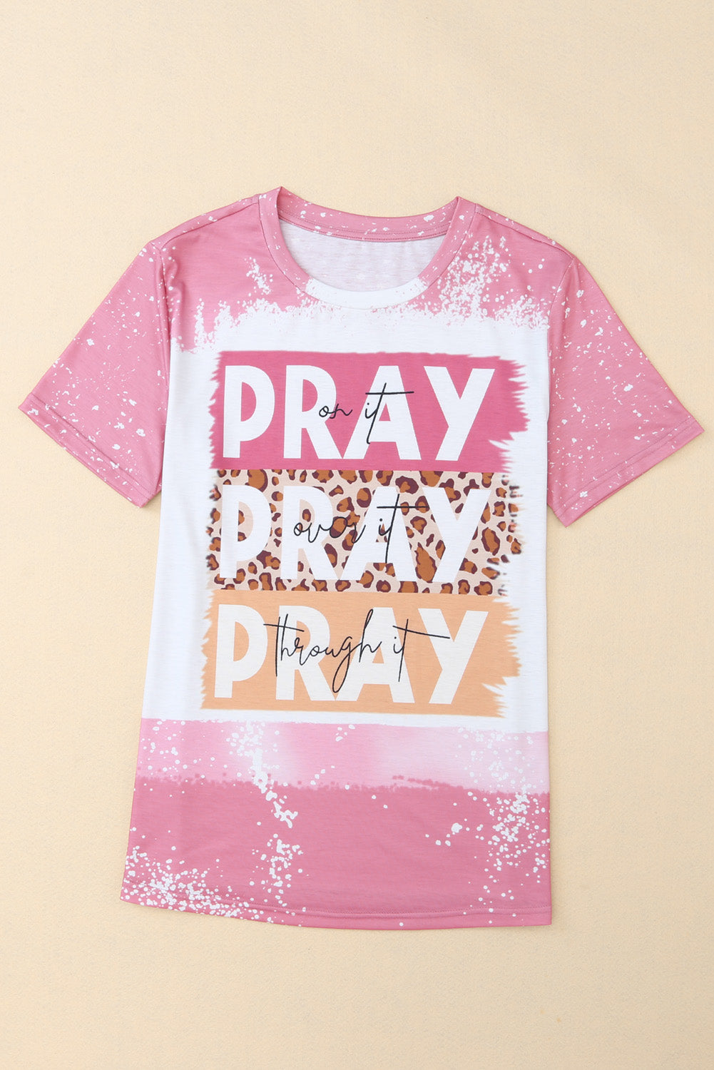 PRAY Color Block Leopard Bleached Tee*