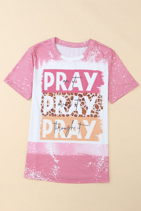 PRAY Color Block Leopard Bleached Tee*