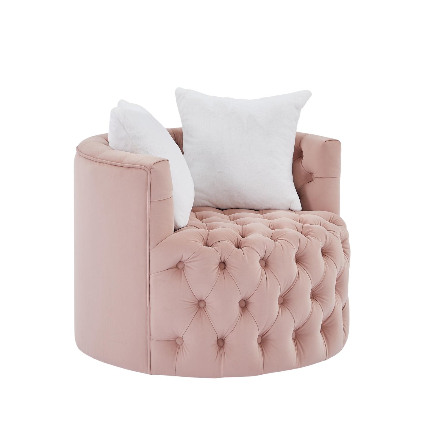 360° Swivel Barrel Chair with Pillows