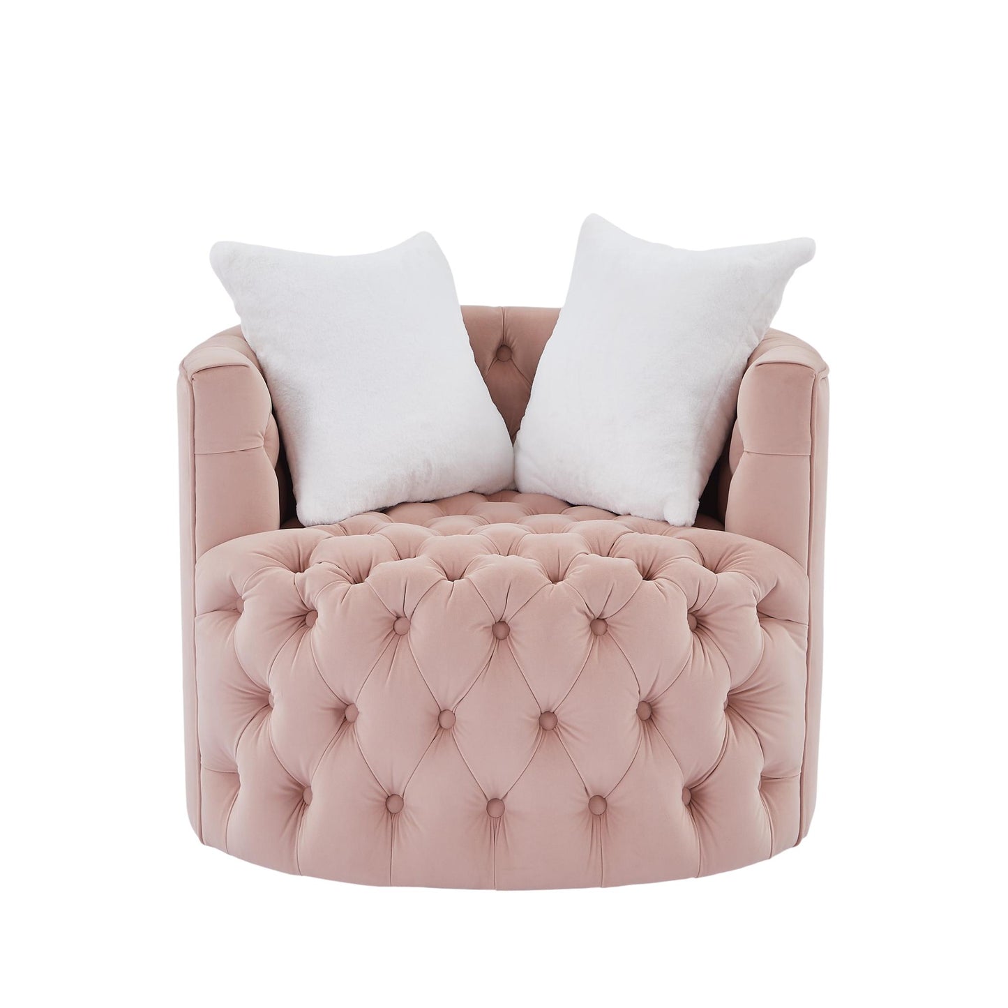 360° Swivel Barrel Chair with Pillows