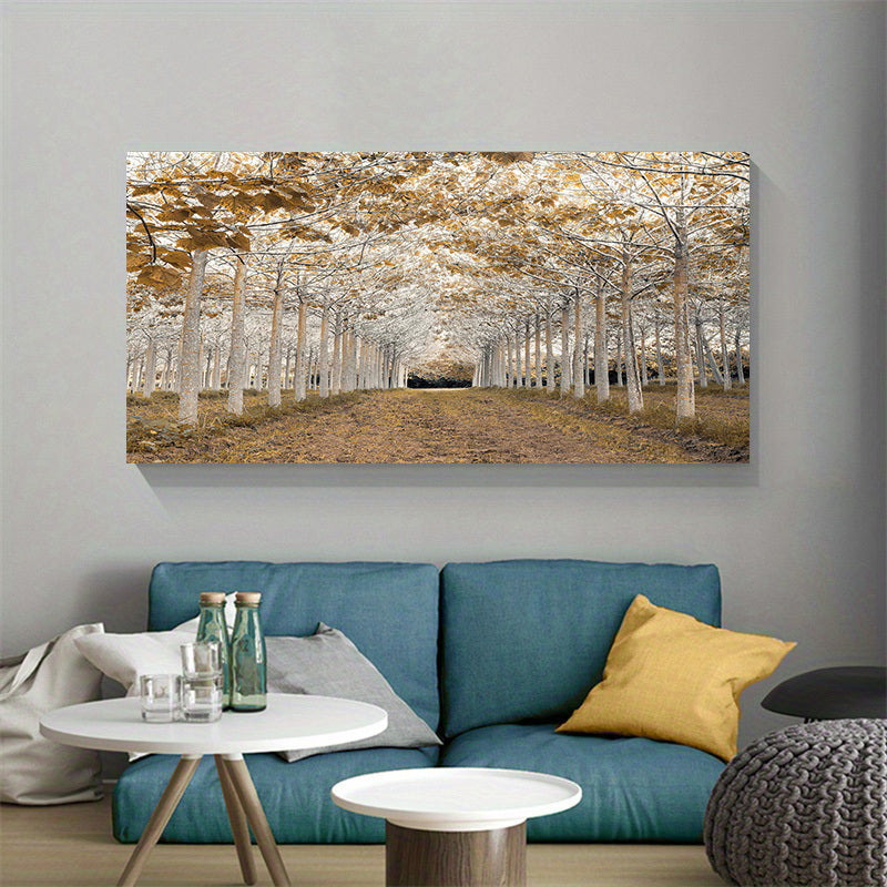 Modern Gold and White Tree Landscape