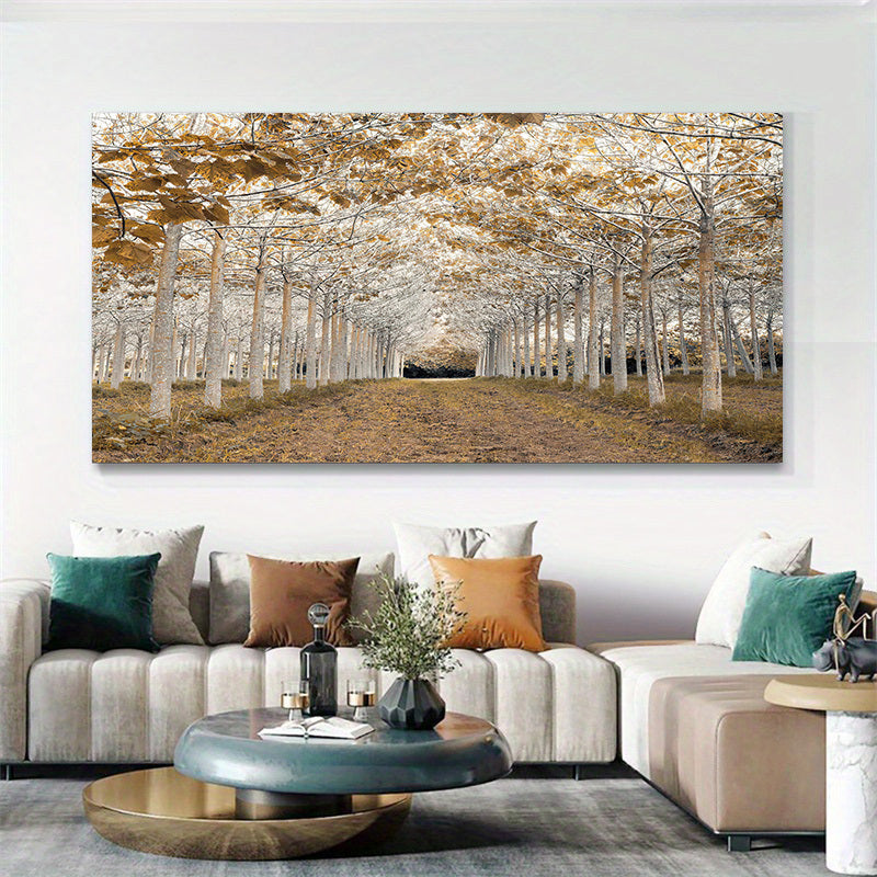 Modern Gold and White Tree Landscape