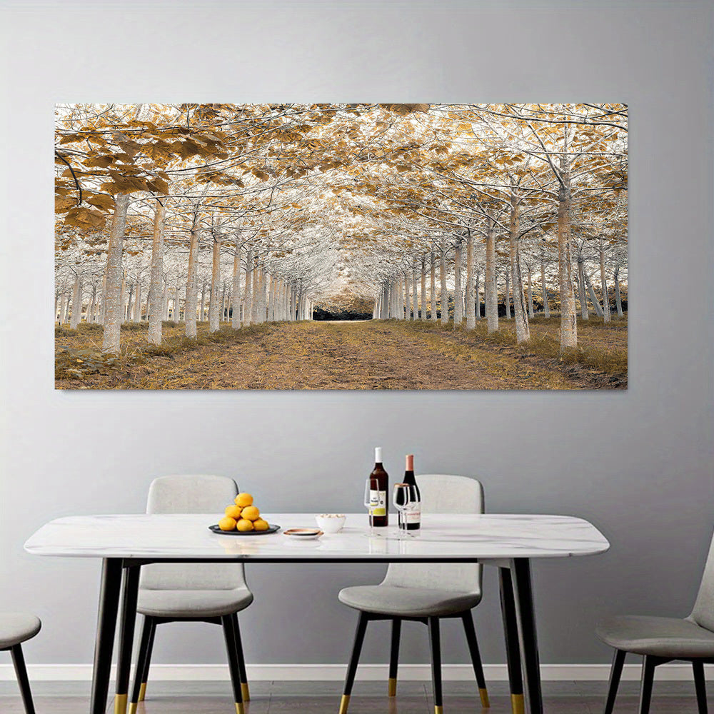 Modern Gold and White Tree Landscape