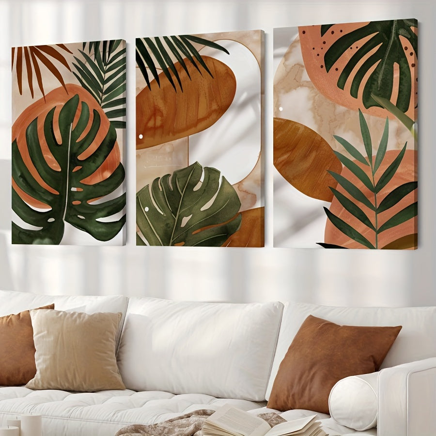 Lounge Boho Abstract Leaf Canvas Paintings