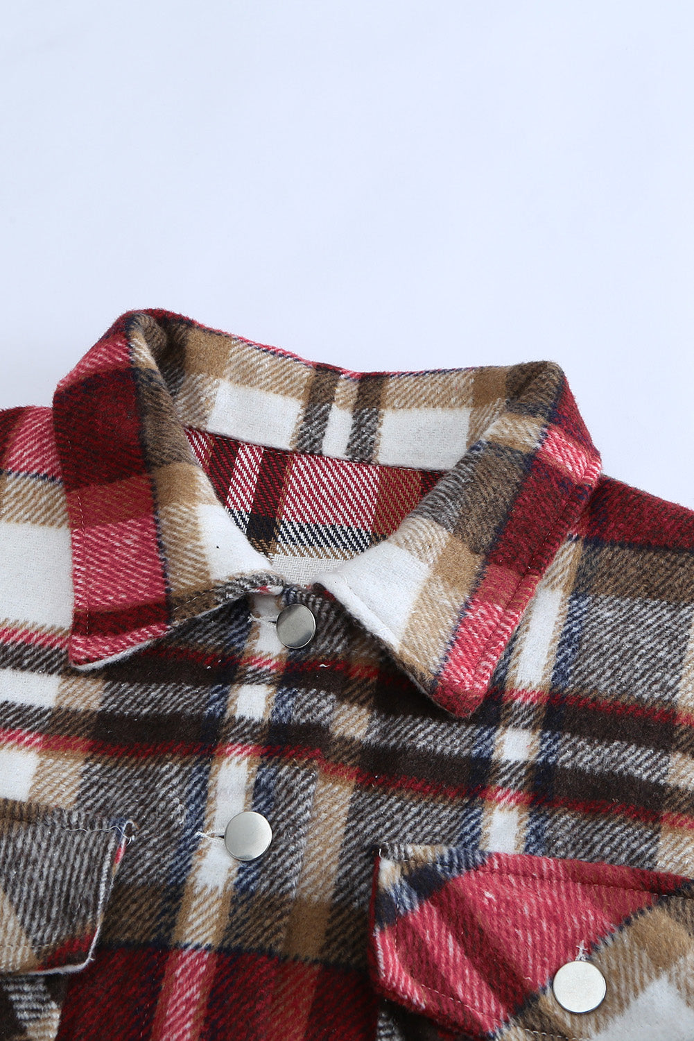 Multicolor Plaid Casual Button Up Flannel Shacket *