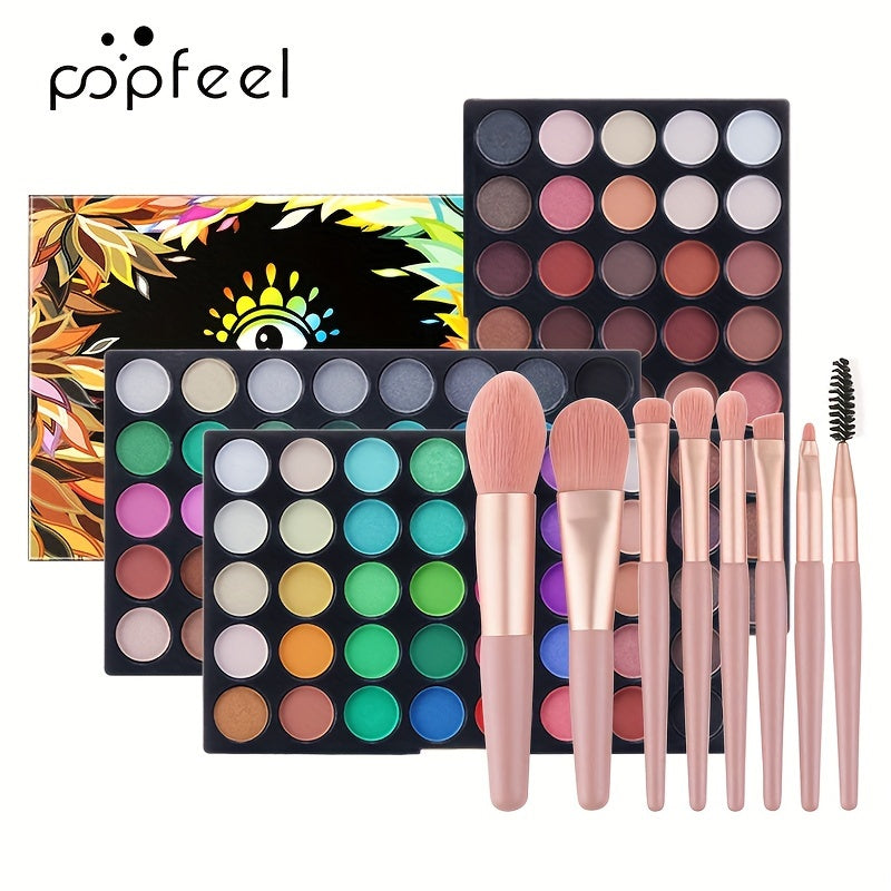 Eye Shadow Pallet With Makeup Brushes Set