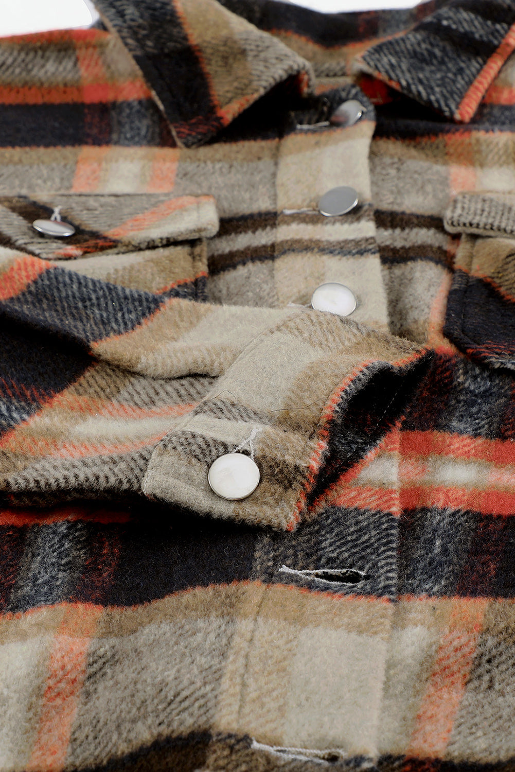 Multicolor Plaid Casual Button Up Flannel Shacket *