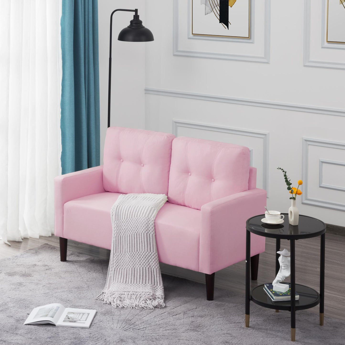 Pink Stationary Couch