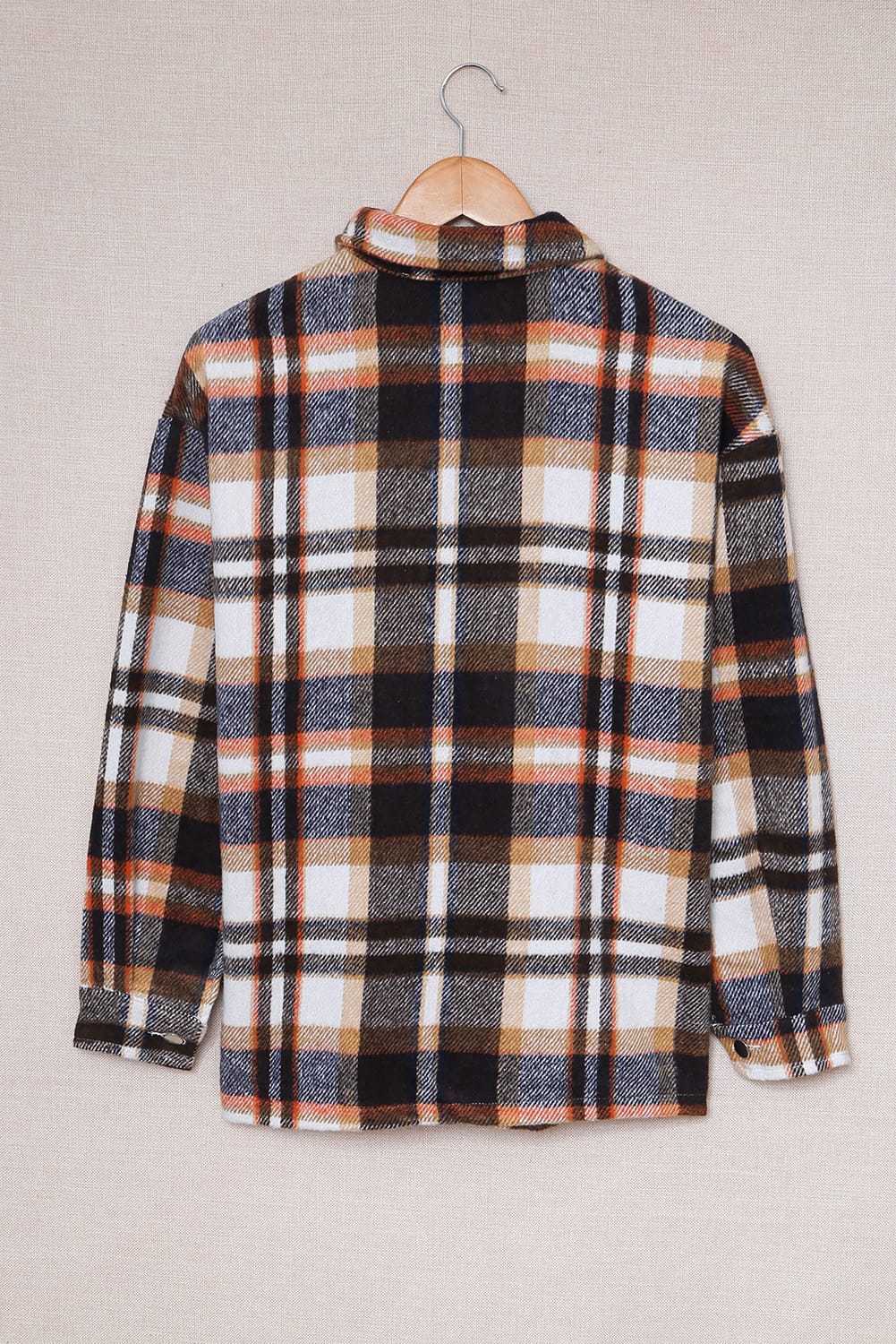 Multicolor Plaid Casual Button Up Flannel Shacket *