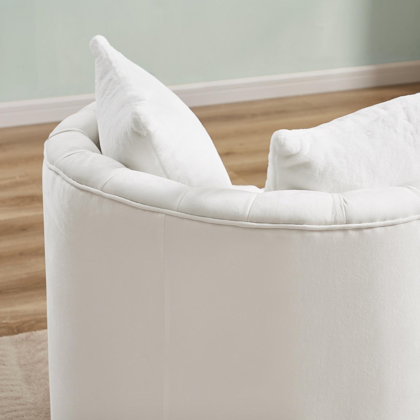 360° Swivel Barrel Chair with Pillows