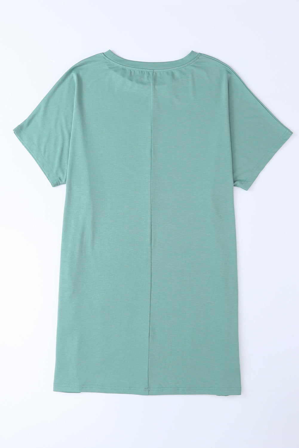 Light Blue Loose Pocket Casual Tunic Long T-Shirt