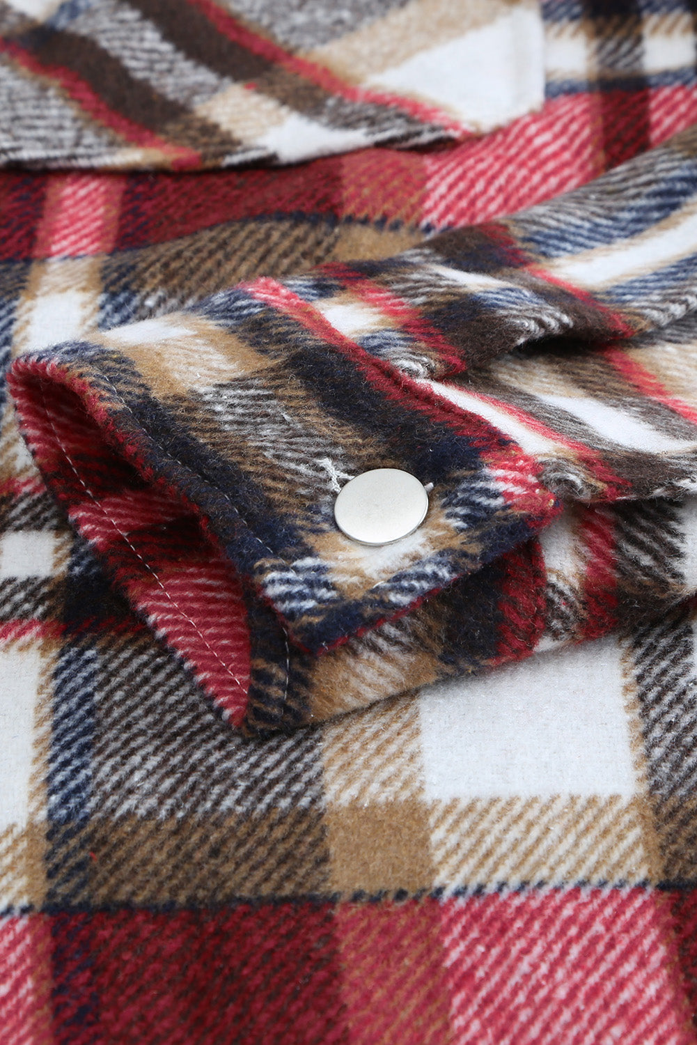 Multicolor Plaid Casual Button Up Flannel Shacket *