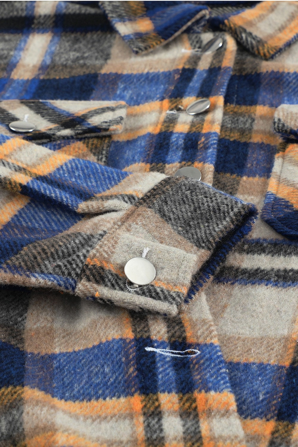 Multicolor Plaid Casual Button Up Flannel Shacket *