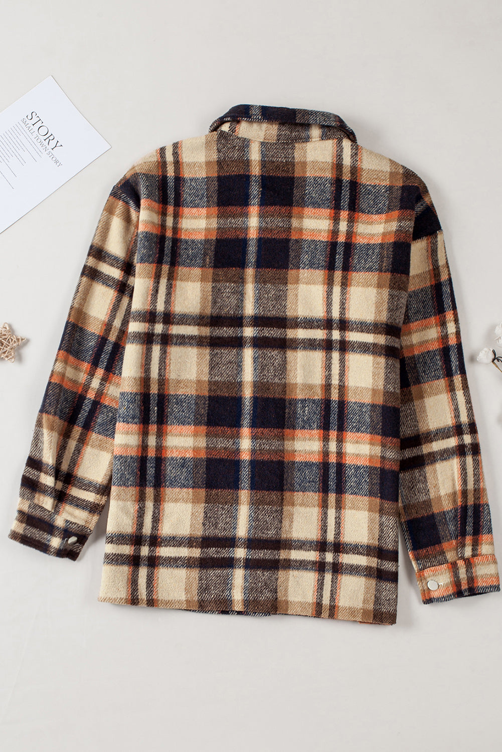 Multicolor Plaid Casual Button Up Flannel Shacket *