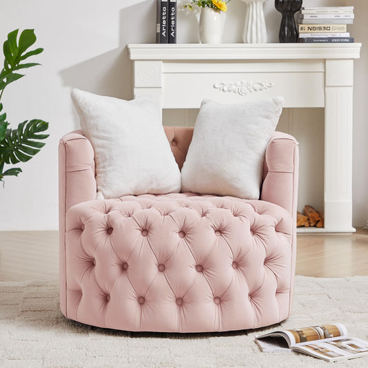 360° Swivel Barrel Chair with Pillows