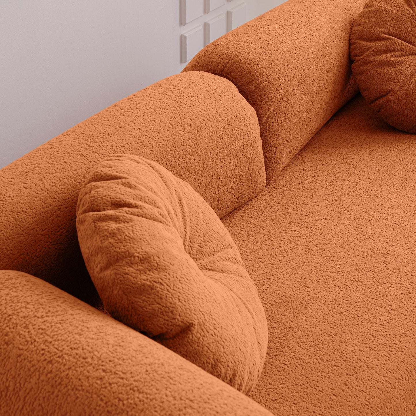 Wool Sofa With Decorative Throw Pillows