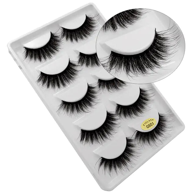 5 Pair 3D Mink Eyelashes