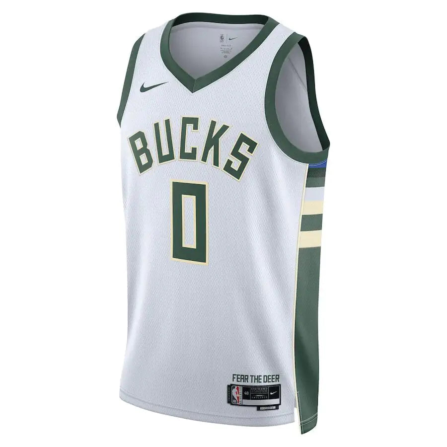 Milwaukee Bucks Damian Lillard White Jersey