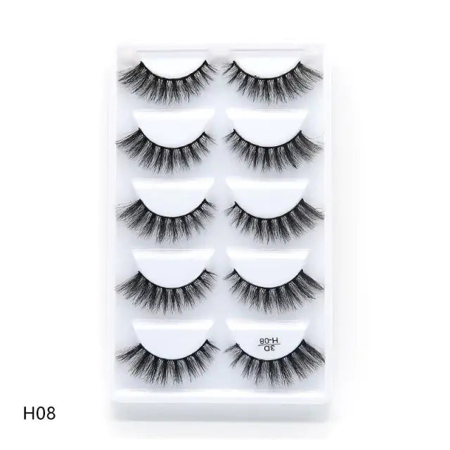 5 Pair 3D Mink Eyelashes