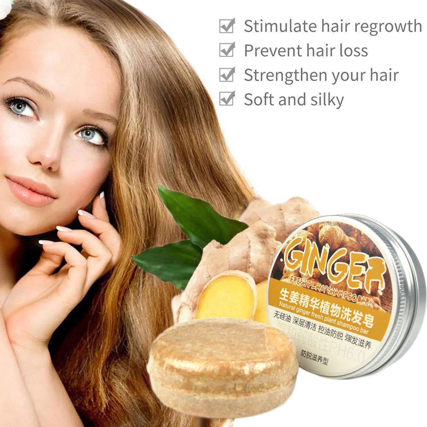 Ginger Polygonum Hair Growth Soap Shampoo