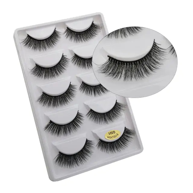 5 Pair 3D Mink Eyelashes