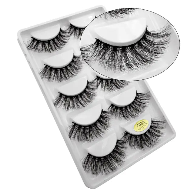 5 Pair 3D Mink Eyelashes