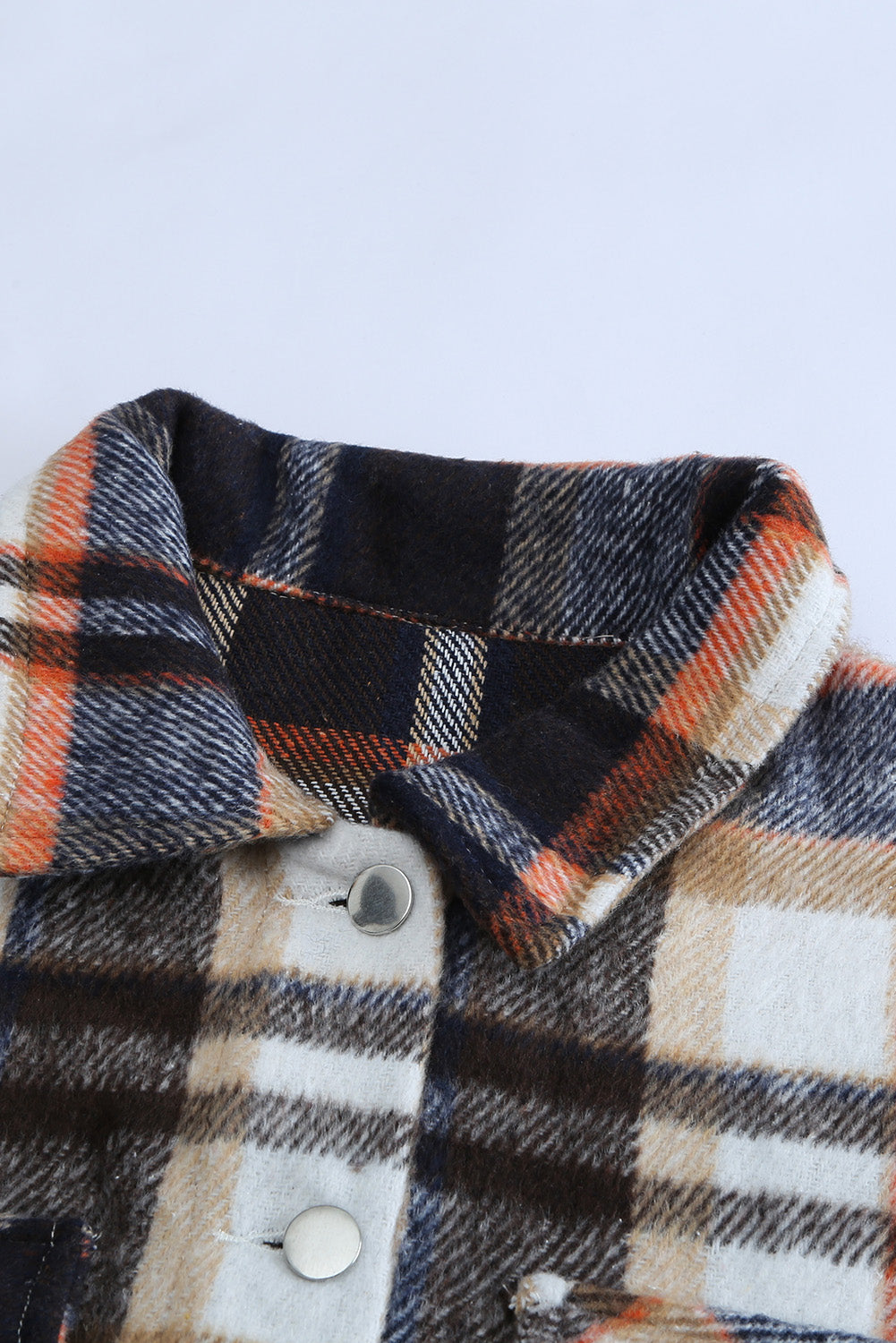 Multicolor Plaid Casual Button Up Flannel Shacket *