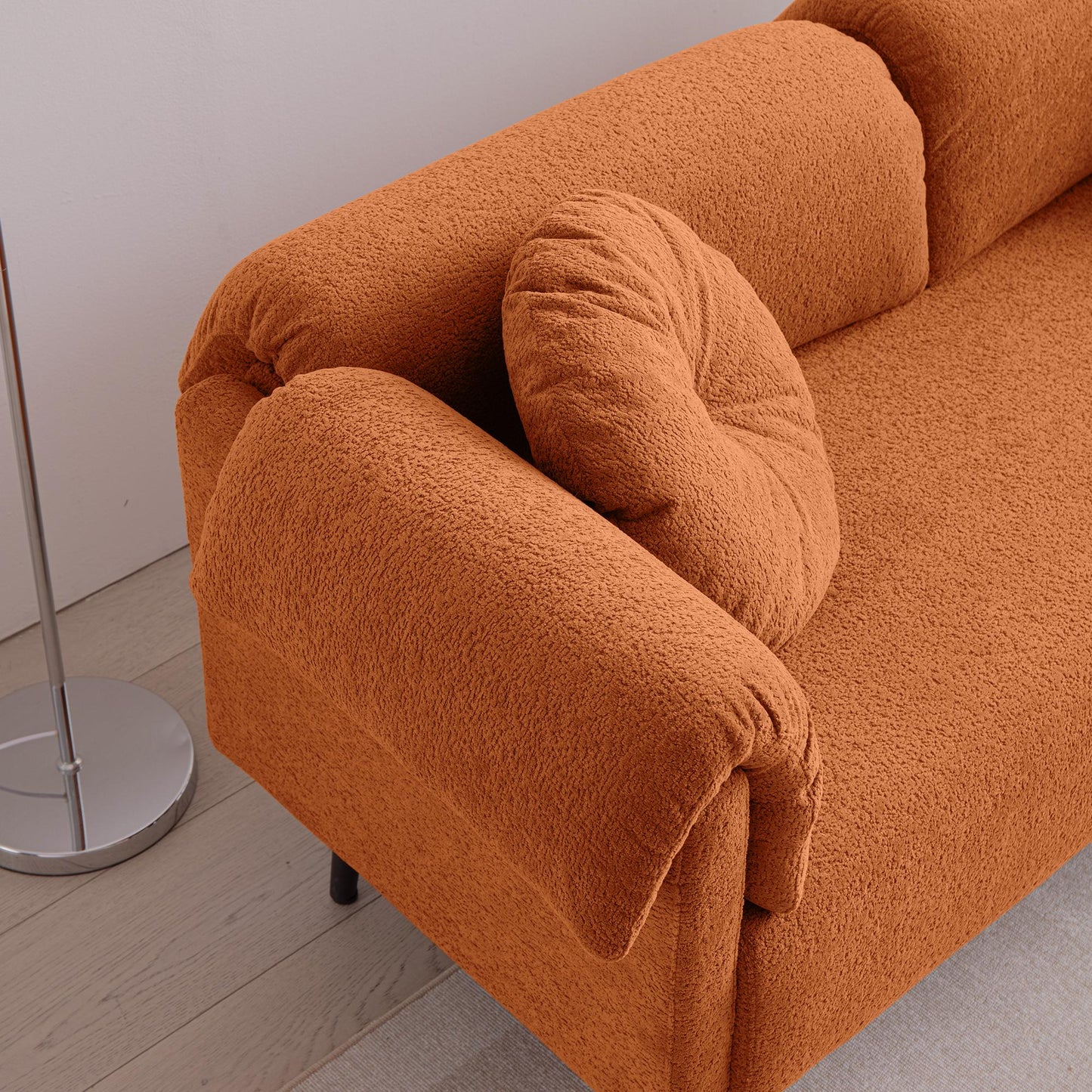 Wool Sofa With Decorative Throw Pillows