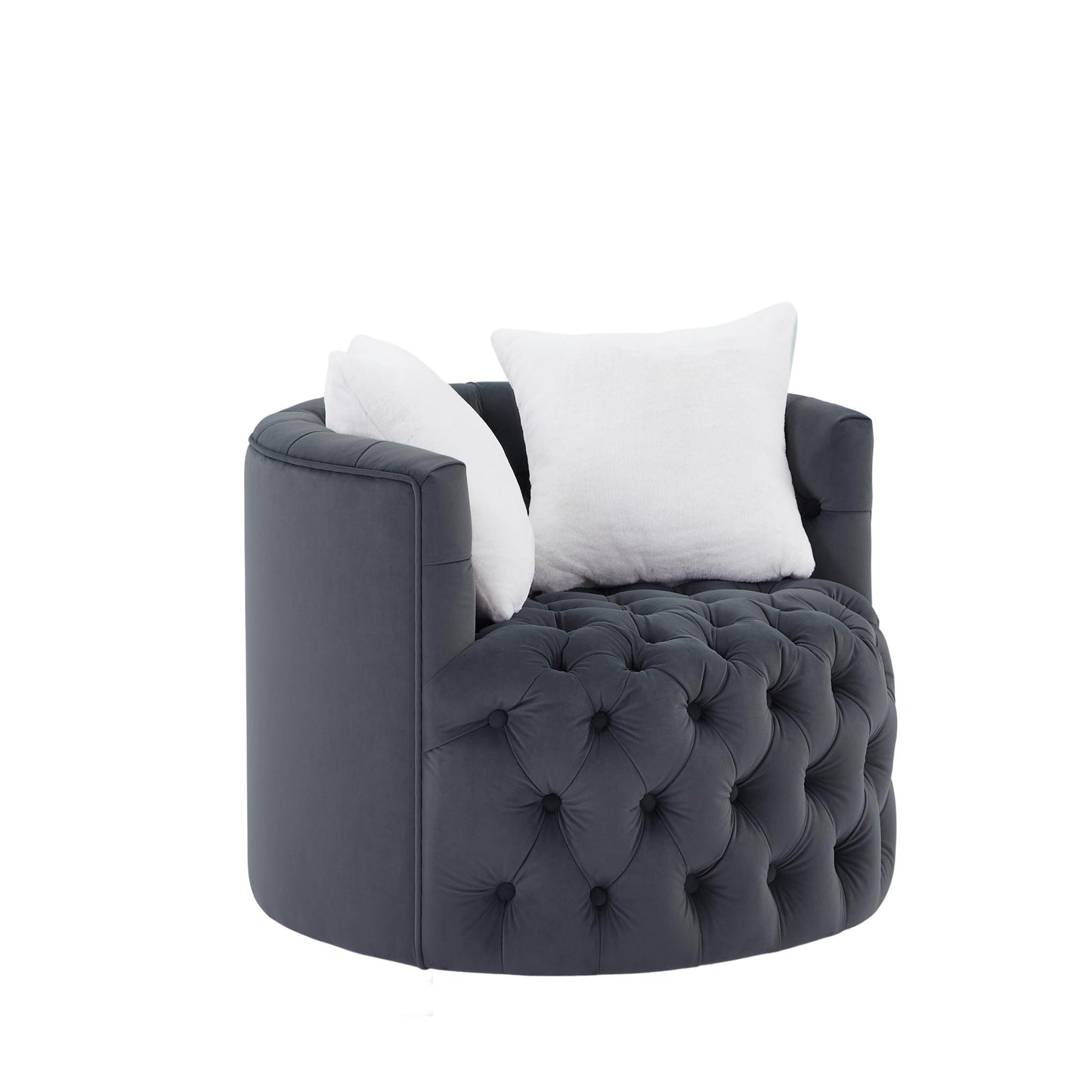 360° Swivel Barrel Chair with Pillows