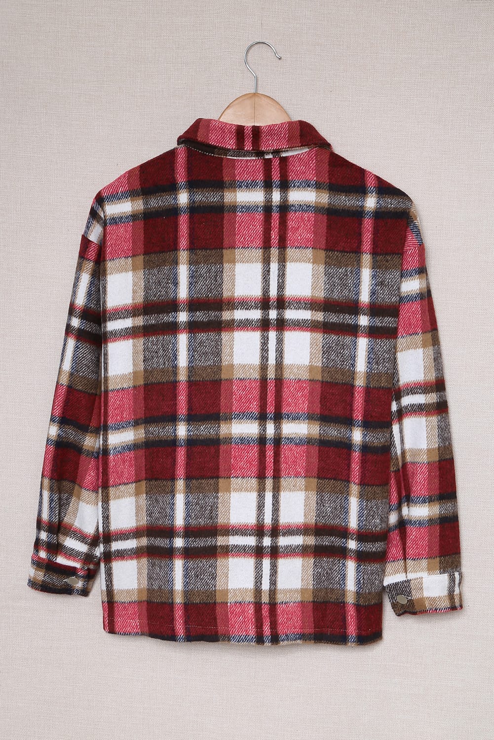 Multicolor Plaid Casual Button Up Flannel Shacket *