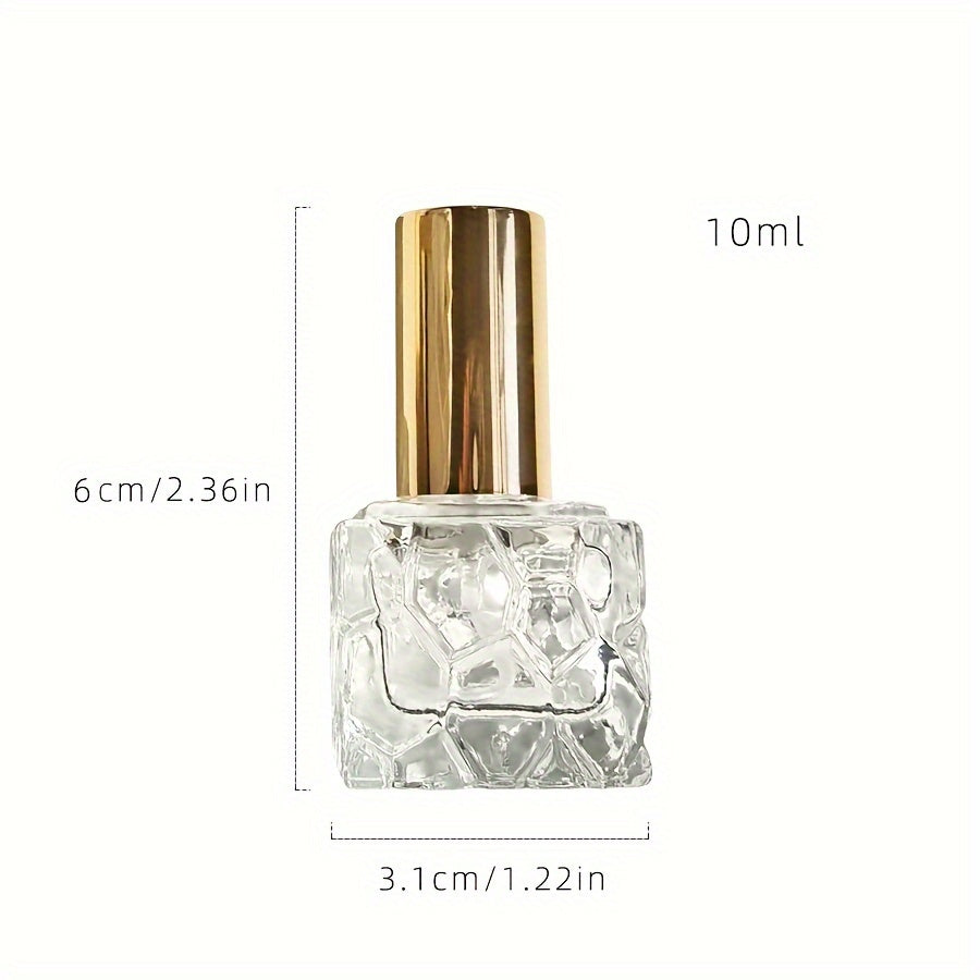 10ML Square Textured Glass Bottles