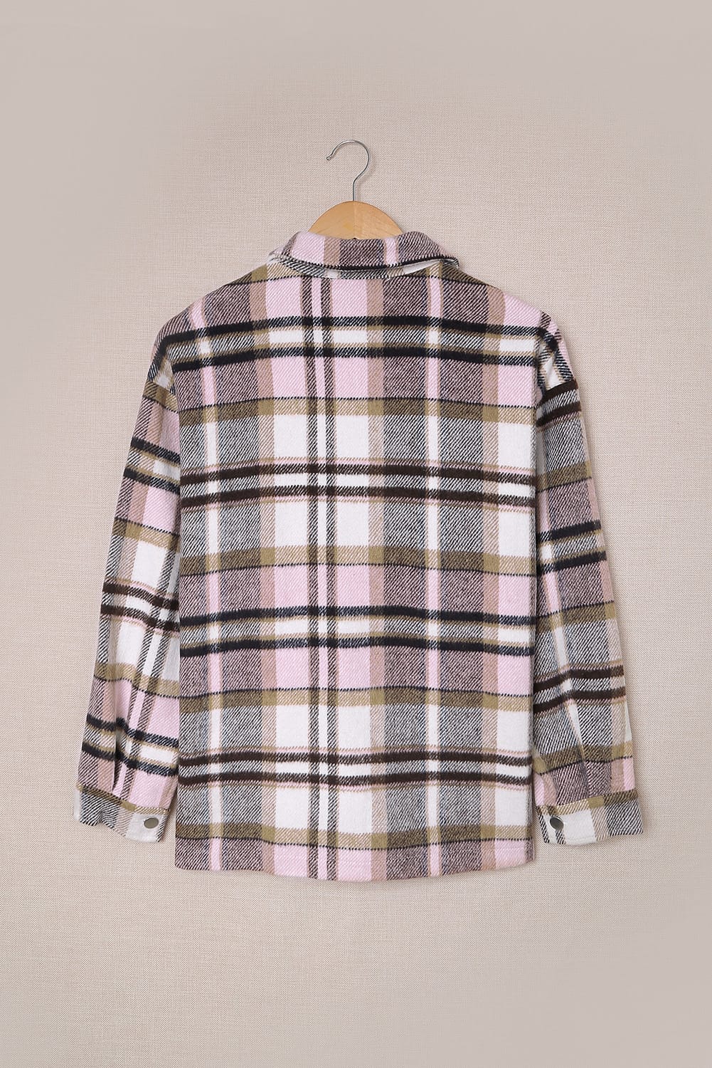 Multicolor Plaid Casual Button Up Flannel Shacket *