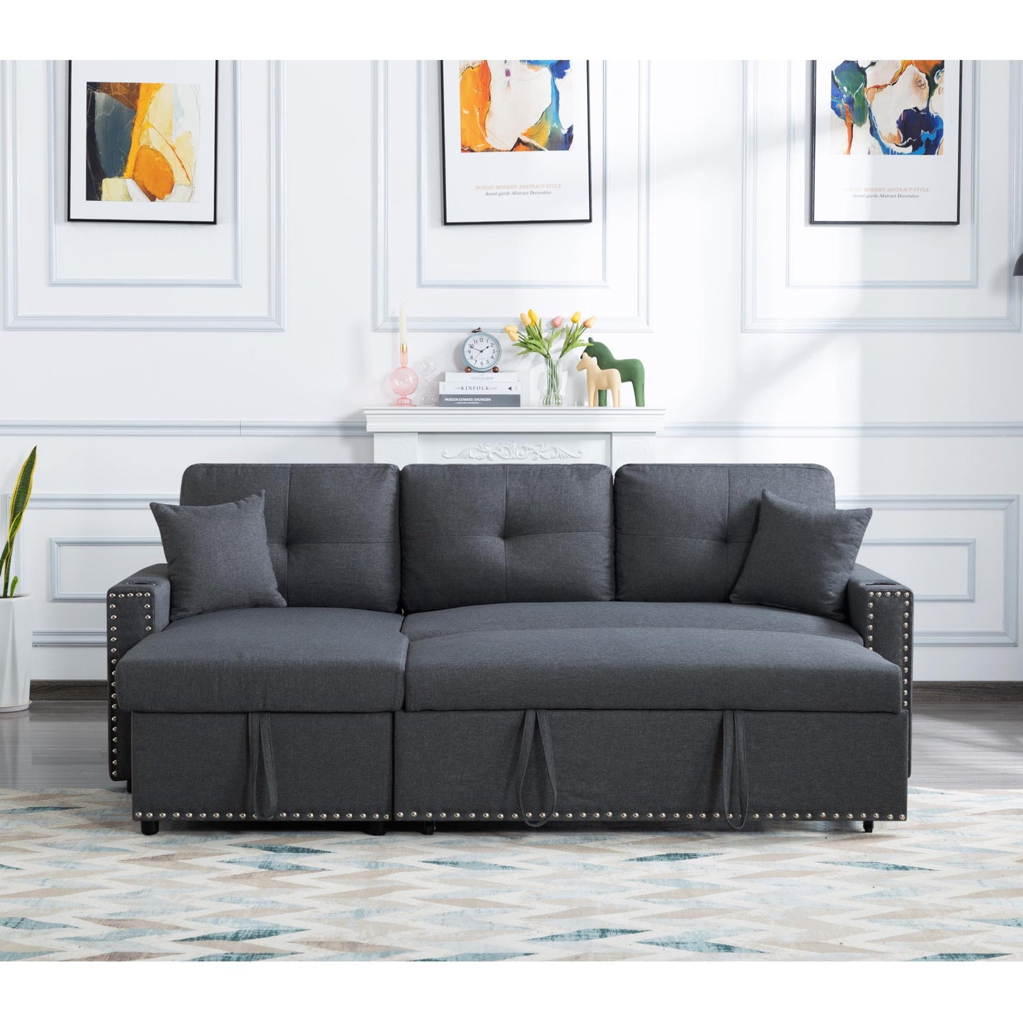 L-Shape Reversible Sectional Sleeper Sofa