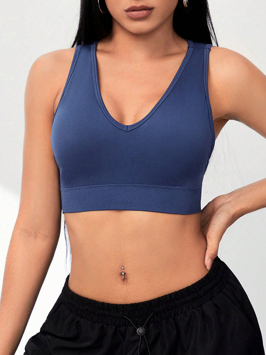 Backless Scoop Neck Active Bra