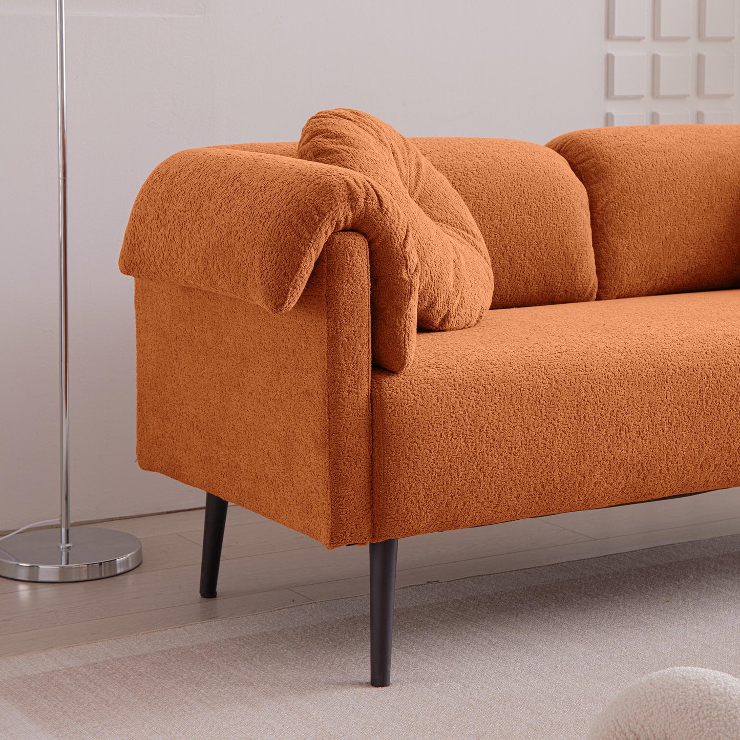 Wool Sofa With Decorative Throw Pillows