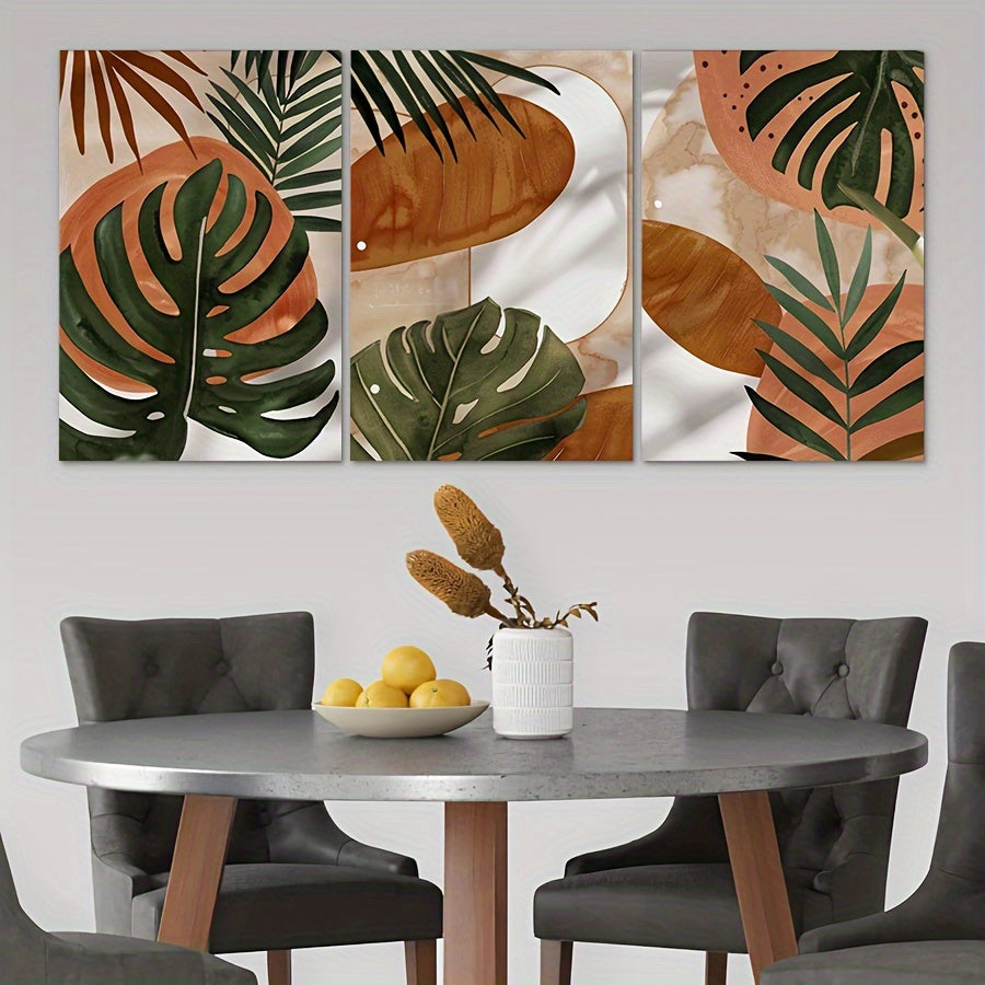 Lounge Boho Abstract Leaf Canvas Paintings