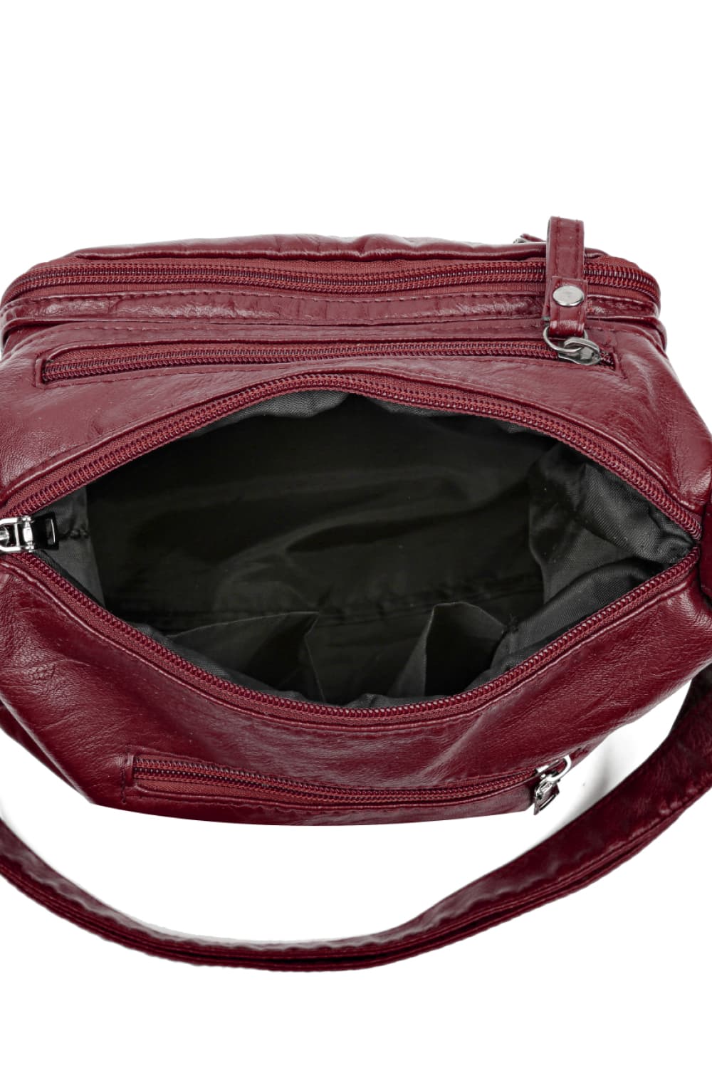 Multi-Pocket PU Leather Crossbody Bag