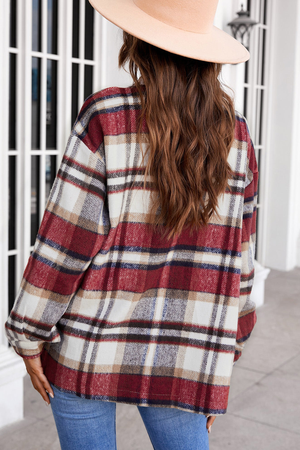 Multicolor Plaid Casual Button Up Flannel Shacket *