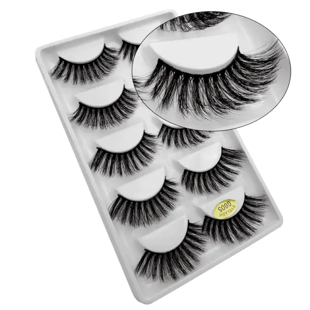 5 Pair 3D Mink Eyelashes