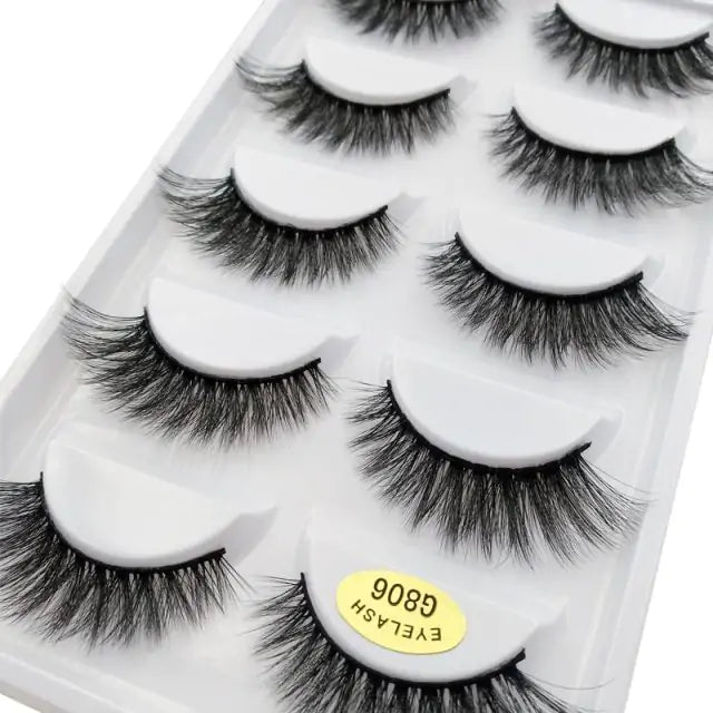 5 Pair 3D Mink Eyelashes