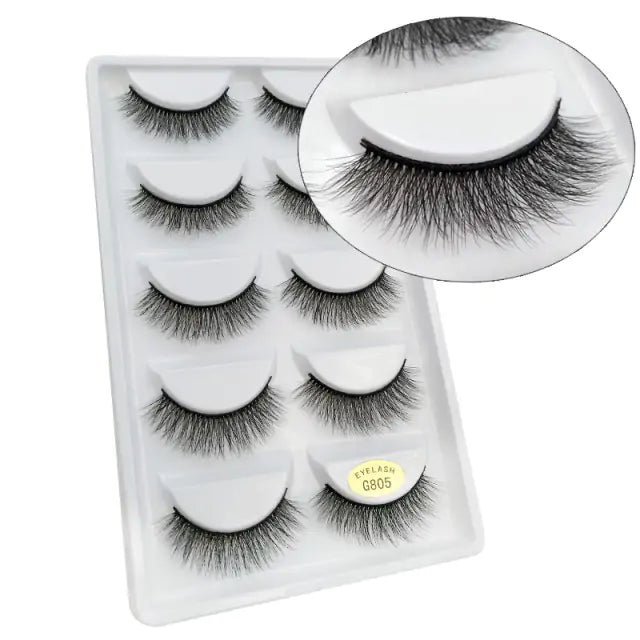 5 Pair 3D Mink Eyelashes