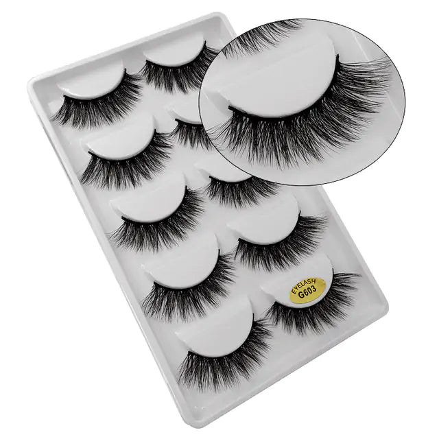 5 Pair 3D Mink Eyelashes