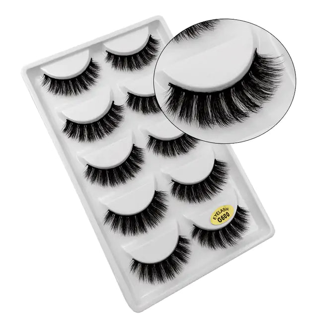 5 Pair 3D Mink Eyelashes