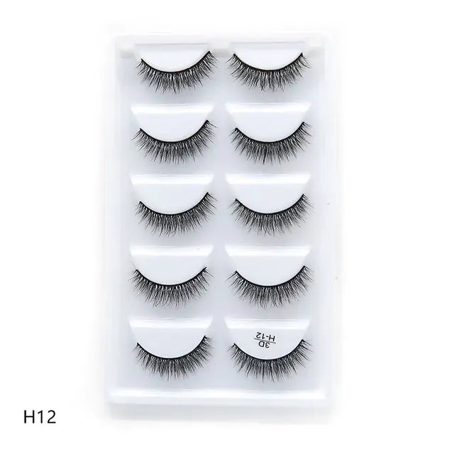 5 Pair 3D Mink Eyelashes