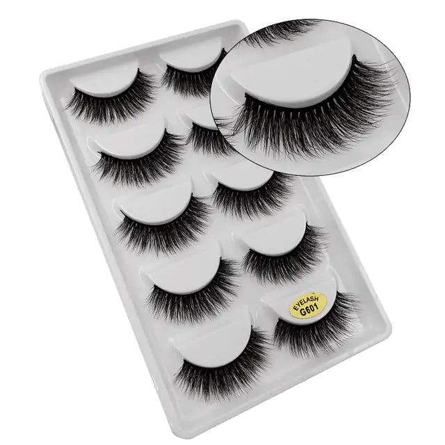 5 Pair 3D Mink Eyelashes