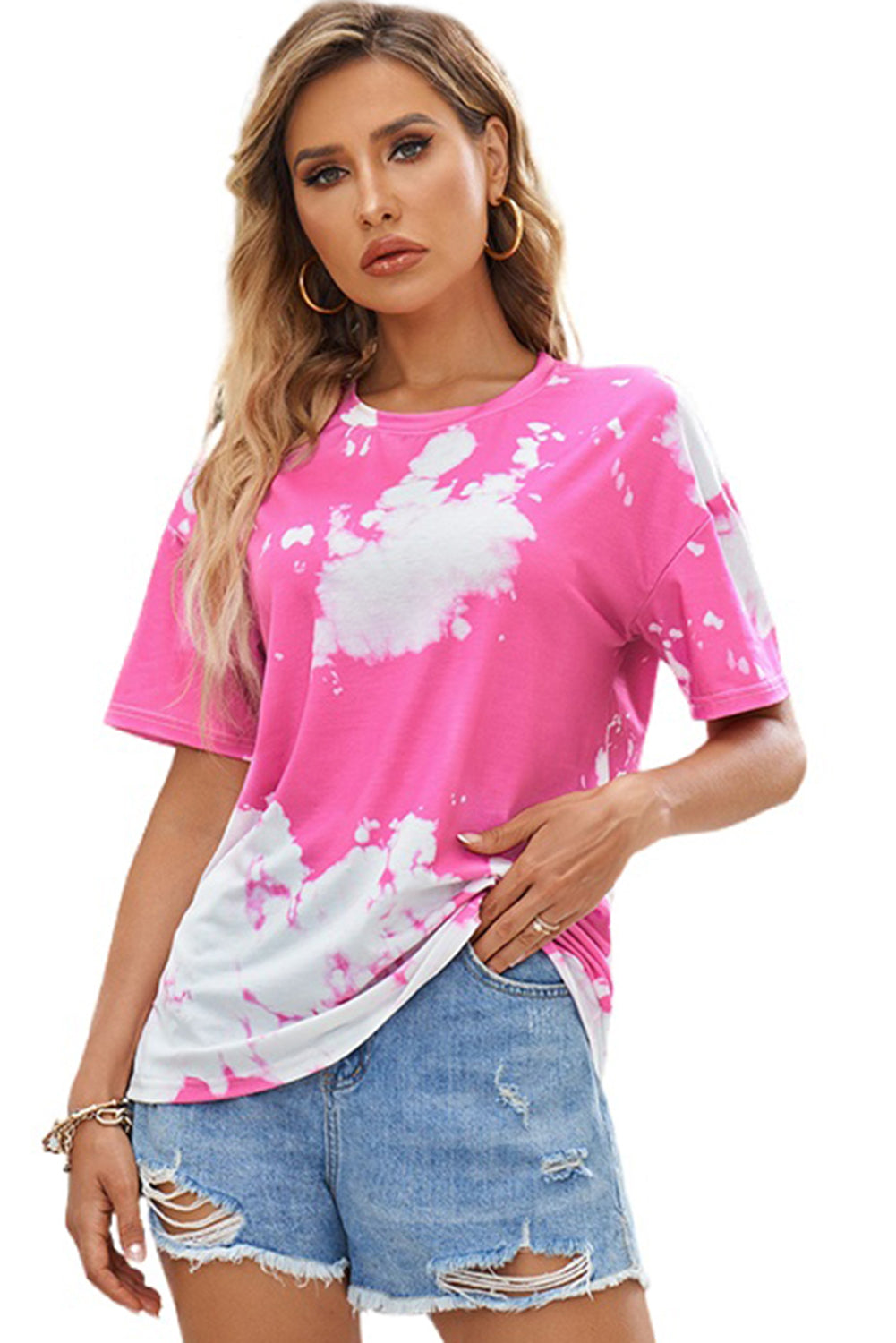 Casual Tie Dye Short Sleeve T Shirt *