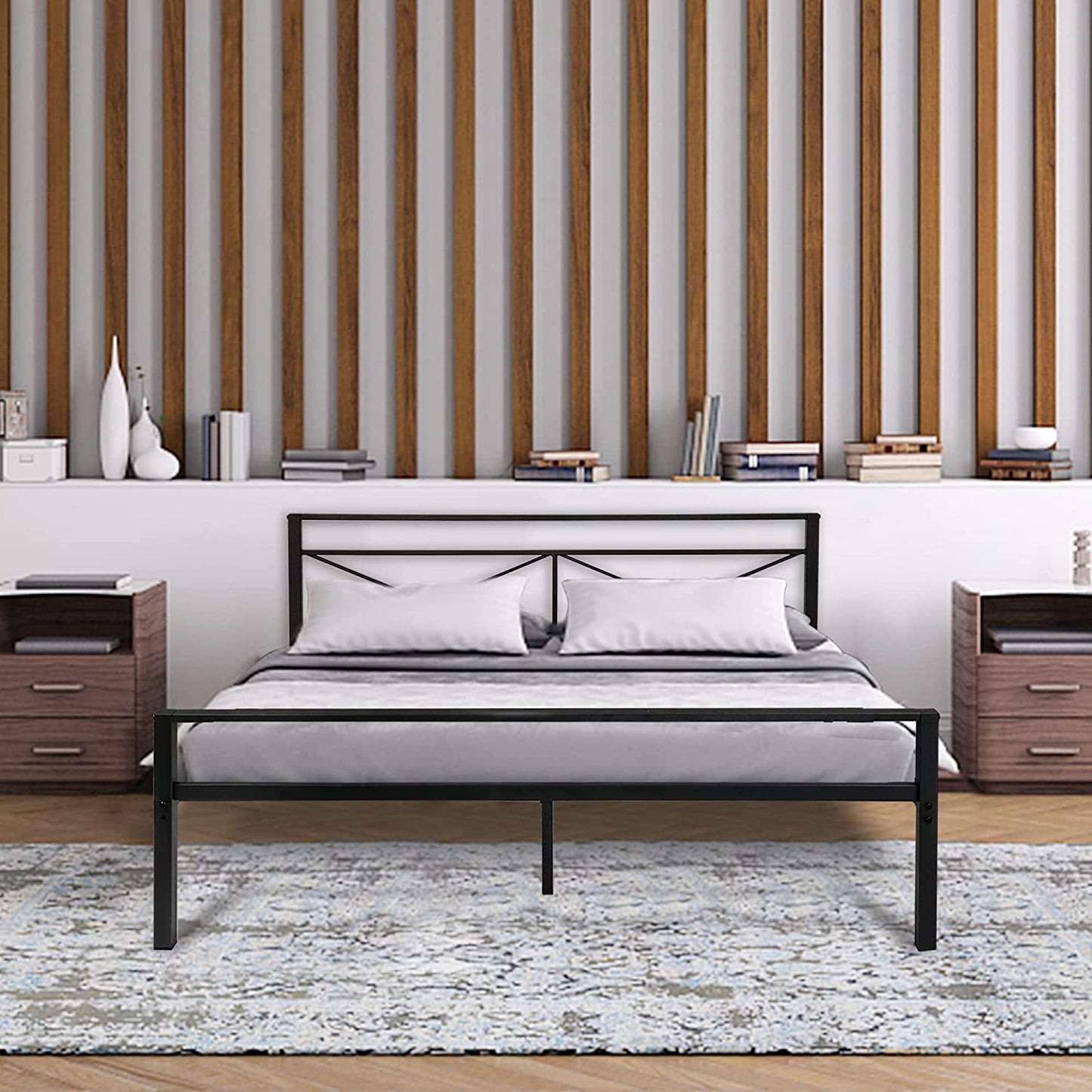 Queen Platform Bed Frame with Headboard