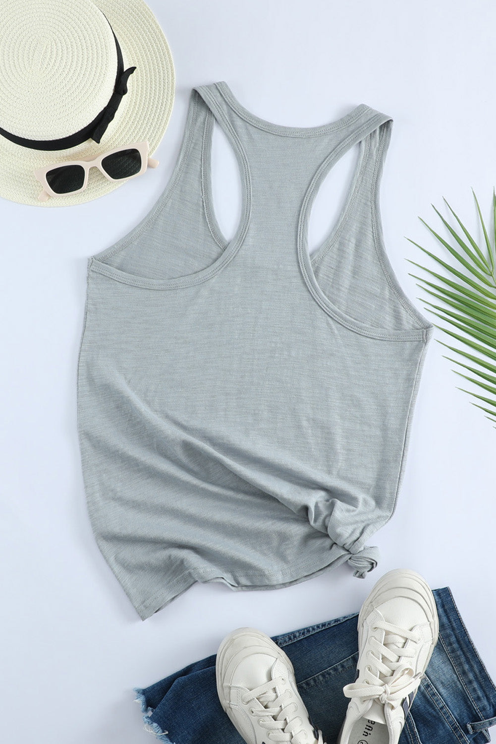 Scoop Neck Basic Solid Tank Top *