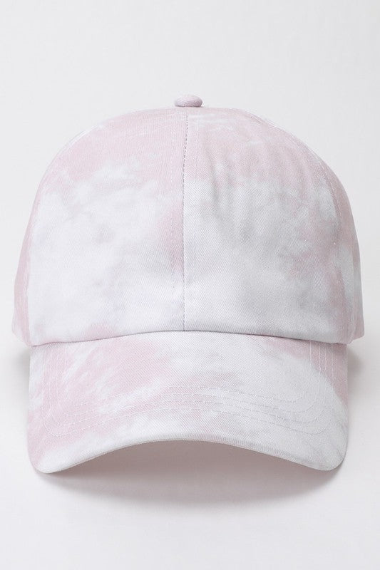 Pastel Spiral Tie Dye Cotton Baseball Cap Hat